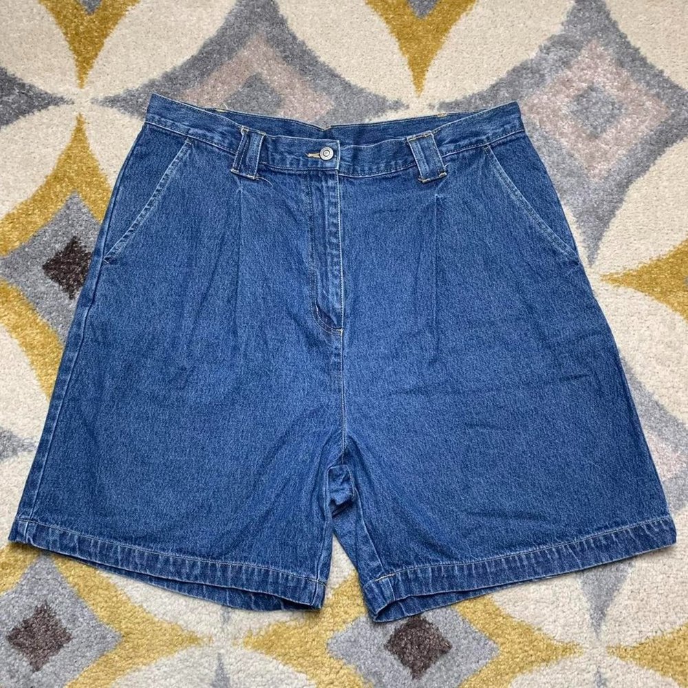 Vintage 90s High Waisted Bill Blass Denim Shorts